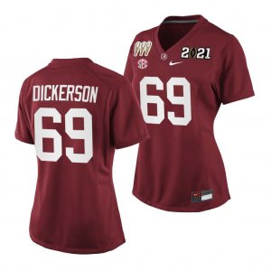 Women's Alabama Crimson Tide #69 Landon Dickerson 3X CFP National Championship Crimson NCAA Special Edition College Football Jersey 2403TUYA1